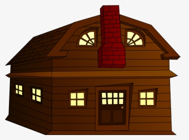 Wood House Clipart - House In Png Cartoon, Transparent Png, Free Download