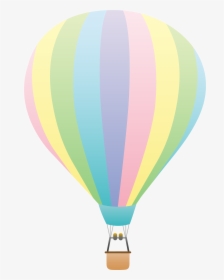 Cute - Hot - Air - Balloon - Clipart - Hot Air Balloon Pastel Color, HD Png Download, Free Download
