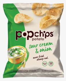 Healthy Office Snacks, Popchips Sour Cream & Onion - Pop Chips Sour Cream, HD Png Download, Free Download