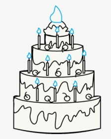 How To Draw A Cake Easy Drawing Guides - Cake Line Art Png, Transparent Png, Free Download