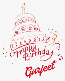 Gurjeet Happy Birthday Vector Cake Name Png - Calligraphy, Transparent Png, Free Download