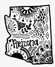 Arizona State Zentangle , Png Download - Illustration, Transparent Png, Free Download
