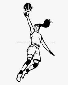 Basketball Player Drawing - Girl Basketball Player Drawing, HD Png Download, Free Download