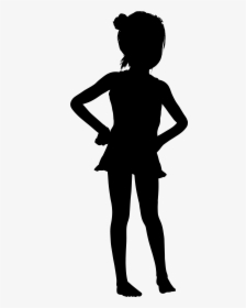 Silhouette Female Child Clip Art - Girl With Hands On Hips Silhouette, HD Png Download, Free Download