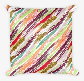 Elegant Diagonal Geometric Stripes Square Pillow - Cushion, HD Png Download, Free Download