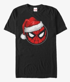 Santa Hat Spider Man T Shirt - Spiderman Wearing Santa Hat, HD Png Download, Free Download