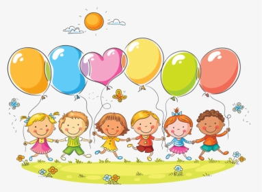 Cute Kids Balloon Collection Drawing Child Photography - Kids With Balloon Clipart, HD Png Download, Free Download