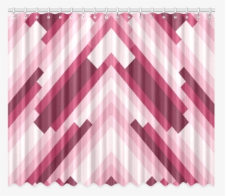Shades Of Pink Diagonal Stripes Window Curtain 50"x84" - Patchwork, HD Png Download, Free Download