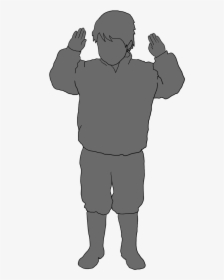 Grey Silhouette Of Small Child, HD Png Download, Free Download