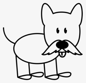Dog With Mustache Outline Stamp Stick Figure Stamps - Dog Stick Figure Clip Art, HD Png Download, Free Download