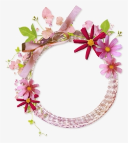 Floral Round Frame Png Clipart - Pink Flower Frame Png, Transparent Png, Free Download