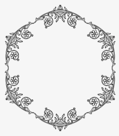 Line Art,area,monochrome Photography - Floral Frame Borders Vector Black And White, HD Png Download, Free Download