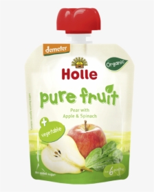 Holle Puree Pouch Of Pear, Apple And Spinach - Juicebox, HD Png Download, Free Download