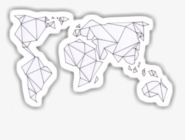 A Sticker Of A Geometric World Map - Stickers For Laptop Png, Transparent Png, Free Download