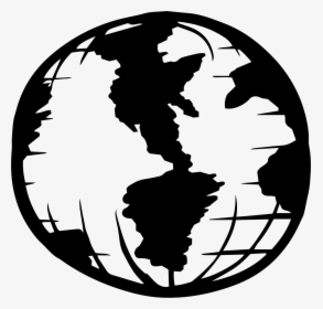 World Drawing Globe For Free Download - Globe Black And White Logo Png, Transparent Png, Free Download