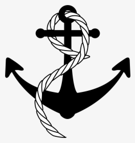 Ship Anchor Icons Png - Navy Anchor With Rope, Transparent Png, Free Download