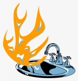 Flaming Sink - Sink Clipart, HD Png Download, Free Download
