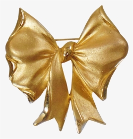 Gold Ribbon Bow And Arrow Clip Art - Gold Ribbon Bow Tie, HD Png Download, Free Download