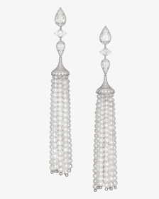 White Diamond Briollette Tassel Earrings - Earrings, HD Png Download, Free Download