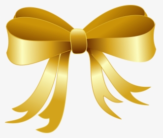 Gold Christmas Bow Clipart, HD Png Download, Free Download