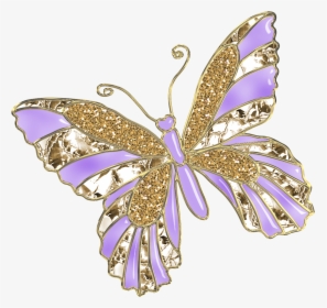 B *✿*"floral Vibrations Butterfly Pin, Butterfly Images, - Diamond Butterfly Png, Transparent Png, Free Download