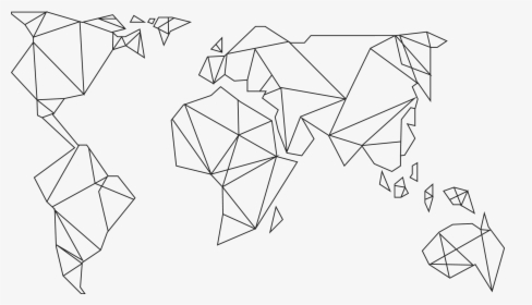 Geometric World Map Design, HD Png Download, Free Download
