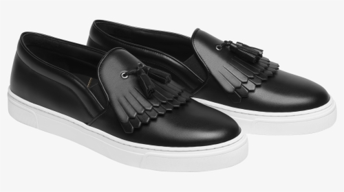 Black Slip On Sneakers With Fringes And Tassels - Slip-on Shoe, HD Png Download, Free Download