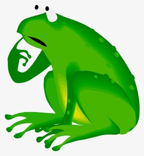 Grass,toad,vertebrate - Thinking Frog Clipart, HD Png Download, Free Download