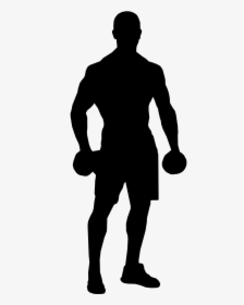 Silhouette Athletic Body - Silhouette Man Working Out, HD Png Download, Free Download