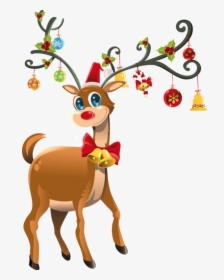 A Christmas Reindeer Clip Art, Merry And Holidays - Transparent Background Reindeer Christmas Clipart, HD Png Download, Free Download