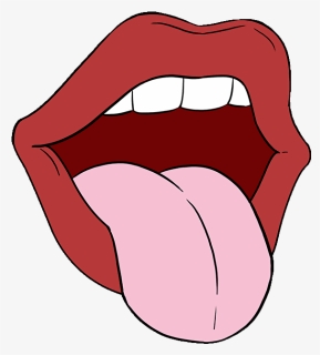 Mouth And Tongue Drawing, HD Png Download, Free Download