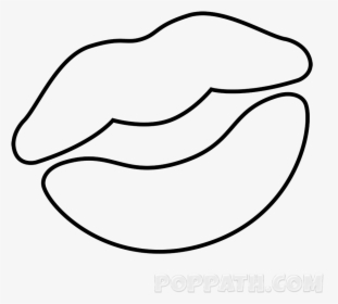Pin Lips Outline Clipart Black And White - Line Art, HD Png Download, Free Download