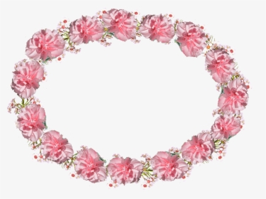 Oval, Frame, Pink, Carnation - Flower Border Design Oblong, HD Png Download, Free Download