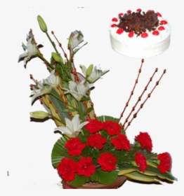 Red Carnation And Black Forest White Gtk Gh - Bouquet, HD Png Download, Free Download