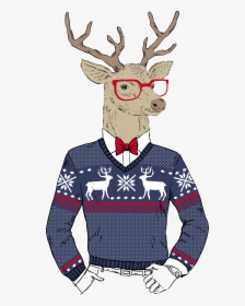 Clip Art Hipster Christmas Santa Claus - Ugly Christmas Sweater Invitations, HD Png Download, Free Download