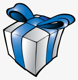 Christmas Present With Blue Ribbon Vector Illustration - Birthday Clipart Present, HD Png Download, Free Download