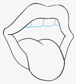 How To Draw Mouth And Tongue - Tongue Sticking Out Drawing, HD Png Download, Free Download
