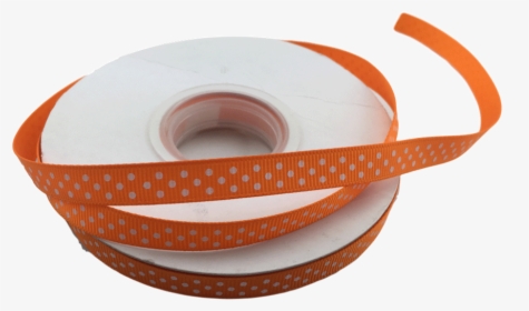 Ribbons [tag] Orange And White Polka Dots Grosgrain - Circle, HD Png Download, Free Download