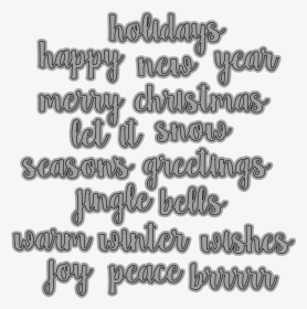 Words 5 Winter Wishes , Png Download - Calligraphy, Transparent Png, Free Download