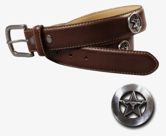 3″ Side-stitched Brown Leather Belt - Belt, HD Png Download, Free Download