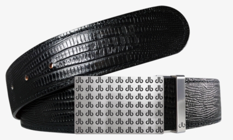 Black Lizard Textured Leather Belt With Buckle - Strap, HD Png Download, Free Download