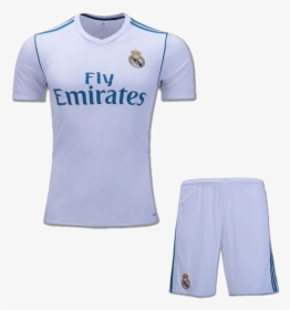 Kids Real Madrid Football Jersey And Shorts Home - Real Madrid Jersey Png, Transparent Png, Free Download