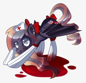 Xvivido, Bat Pony, Blood, Cute, Grimcute, Hat, Nurse - Cartoon, HD Png Download, Free Download