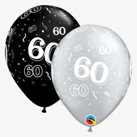 Latex Balloons Black & Silver Age - Birthday Balloons, HD Png Download, Free Download