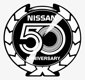 Nissan 50 Anniversary Logo Black And White - Nissan, HD Png Download, Free Download