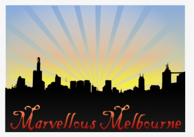 Marvellous Melbourne Skyline Background Vector Image - City Skyline Silhouette, HD Png Download, Free Download