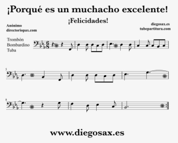 Sheet Music For Your Instrument For He"s A Jolly Good - Porque Es Un Chico Excelente, HD Png Download, Free Download