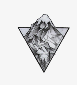 Tattoo Triangle Mountain Geometry Idea Logo Drawing - Hình Xăm Tam Giác Núi, HD Png Download, Free Download