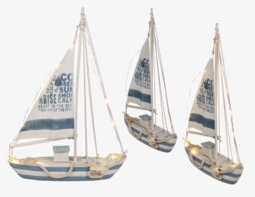 Wooden Sailing Boat With Led Lights - Deko Segelschiff, HD Png Download, Free Download