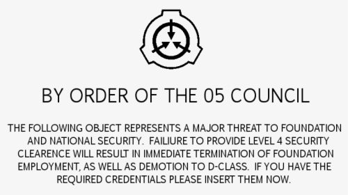 Notice - Scp Foundation, HD Png Download, Free Download